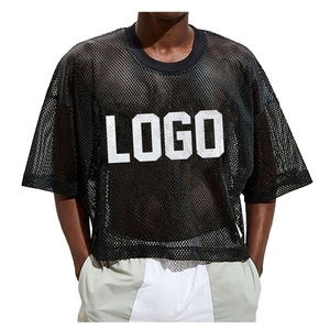 Nouvelle sérigraphie personnalisée Boxy t-shirts maille surdimensionné T-shirts vêtements de football Football basket-ball maillot Boxy Fit maille T-Shirts - Product Image 3