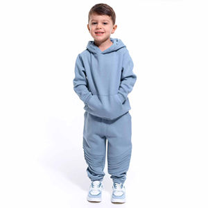 Survêtement de haute qualité 100% coton pour enfants, marque privée personnalisée, étiquette de taille au niveau du col, survêtement sans couture pour l'hiver, garçons étudiants - Product Image 1