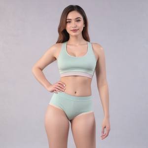 Conjunto de sujetador y bragas de algodón sexy para mujer Diseño de encaje con correas Xxxl Tamaño Bangladesh Ropa al por mayor - Product Image 4