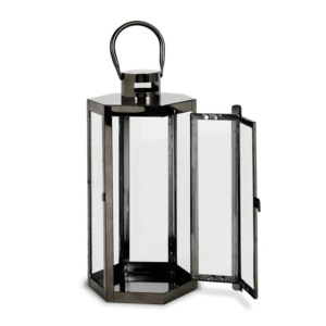 Lanterne à bougie en métal nickel noir de style élégant et de haute qualité, pour la maison, Noël, Pâques, lanternes décoratives faites à la main - Product Image 1