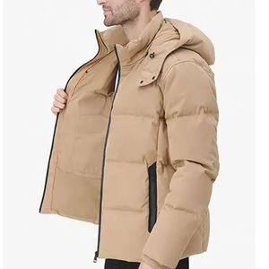 Chaqueta Acolchada de Invierno para Hombre, Cuello Alto, Impresión Personalizada, 100% Poliéster, con Capucha, Servicio OEM, Venta al Por Mayor, Alta Calidad - Product Image 3