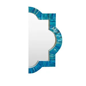 Miroir mural moderne de luxe en incrustation d'os fabriqué en Inde Nouveau cadre en bois au design traditionnel antique personnalisé pour le mur de la salle de bain - Product Image 2