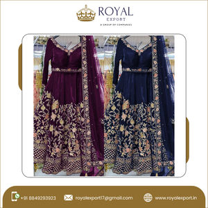 Lehenga choli ผู้หญิงชาติพันธุ์ขายร้อนกับ dupatta อินเดียผ้าวิสคอสกำมะหยี่หนาปักงานแต่งงานสไตล์ทำงาน - Product Image 4