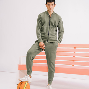 Deportes universitarios al por mayor OEM personalizado unisex 100 algodón cremallera chándales pantalones de chándal de gran tamaño y Sudadera con capucha conjunto chándal en blanco - Product Image 3