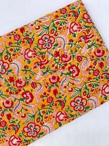 ผ้าฝ้าย100% พิมพ์ลายบล็อกมือผ้าฝ้ายระบายอากาศเป็นมิตรกับสิ่งแวดล้อมผ้าฝ้ายทำด้วยมือจาก Jaipur Heritage แบบดั้งเดิม - Product Image 6