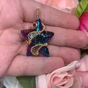 อัญมณีคริสตัลกึ่งมีค่ารูปดาวรูปนางฟ้าออร่าเครื่องประดับสำหรับห่อด้วยลวดหัตถกรรมจากหินธรรมชาติ - Product Image 4