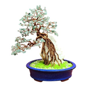 TINH TAN PHONG THUY Escultura de Arte de Metal con Alambre, Árbol Bonsái, Gema del Dinero, Artesanía de la Suerte 22x16x12 Navidad Pascua San Valentín - Product Image 1