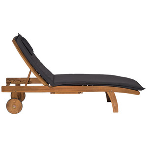 Chaise longue d'extérieur moderne en bois de teck massif de haute qualité avec tissu anti-soleil pour hôtels et villas - Product Image 4