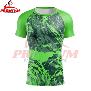 Conception personnalisée de votre propre marque Rashguard Chemise de compression à manches courtes en polyester à séchage rapide pour hommes - Product Image 6