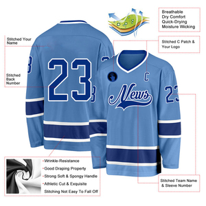 2025 Jerseys de hockey sobre hielo sublimados Unisex hechos a medida Nombre del equipo personalizado para adultos Jersey de hockey sobre hielo - Product Image 2