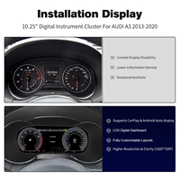 10.25" HD LCD Digital Dashboard Cluster Audi A3 2012-2020 1920x720 Wireless CarPlay Android Auto Plug&Play Speedometer 1 Tahun Garansi