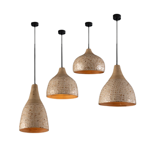 Lampe suspendue en bambou filé avec lumière de plafond en bambou et nacre, idéale pour la décoration intérieure, salon, espace confortable, en provenance du Vietnam - Product Image 4