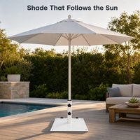 Base de parasol roulante JH-Mech 75 lbs, 24 pouces, support de parasol mobile pour patio avec roues et double verrouillage, base de parasol d'extérieur