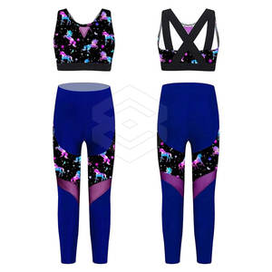 Ensemble de yoga 2 pièces en élasthanne/nylon à taille élastique solide et à quantité minimale de commande basse de grande taille pour dames, à séchage rapide et respirant, stock disponible - Product Image 3