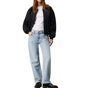 Padded Finished Woven <b>Lightweight</b> Windproof Warm Zip-Up Winter Outerwear Casual Stylish <b>Womens</b> Bomber <b>Jacket</b> - Product Image 4