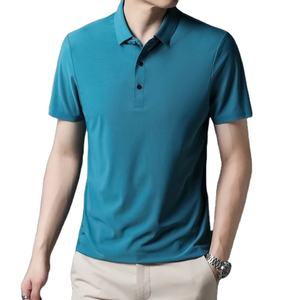 Polo Informal de Negocios para Hombre, Camisa 100% de Algodón, Delgada, Transpirable, Elástica, Nueva Marca de Ropa, Estampado de Solapa - Product Image 2