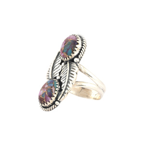 แหวนพลอยเทอร์ควอยซ์ธรรมชาติสีชมพูแหวนเงินแท้สี925สังเคราะห์ที่สวยงามเครื่องประดับขายส่งจากโรงงานอินเดีย - Product Image 4