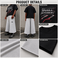 Pantalones Cortos OEM con Estampado Personalizado, Pantalones Cortos Casuales de Algodón Gris por Debajo de la Rodilla, Pantalones Cortos Largos 3/4, Pantalones Cortos Holgados de Felpa Francesa, Pantalones Cortos Suaves para Descansar
