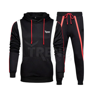 Chándal de invierno para correr con logotipo impreso personalizable y elegante para hombre, conjunto de algodón 100% transpirable con cremallera superior de alta calidad - Product Image 1