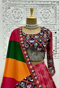 Trendy Style Fancy Bandhani Print Cotton Material Gujarati Chaniya Choli Hand <b>Block</b> Print Skirt Ready to Ship - Product Image 2