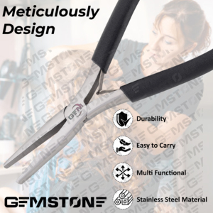 Pince à cheveux en acier inoxydable de 6 pouces à bouche plate avec logo personnalisé pour l'application et le retrait des extensions de cheveux I Tip/K Tip, durable et réutilisable - Product Image 5