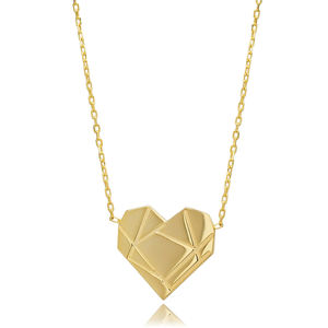 Coeur Design Argent Plaine Charme Collier Origami Bijoux Turc À La Main En Gros 925 Bijoux En Argent Sterling - Product Image 1