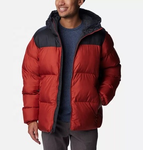 Customized Men's High Street Winter Standard <b>Coats</b> Hooded Puffer Jacket Stand Collar Bubble Design Woven Fabric Custom Front - Product Image 5