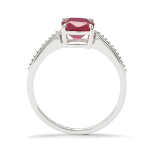 Bague en argent sterling plaqué rhodium avec rubis de Madagascar 2,39 carats, sertie clos, pour occasions spéciales - Product Image 3