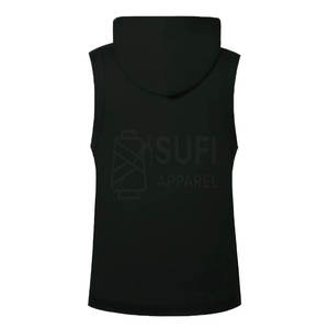 Nouveau design hiver hommes sweats à capuche sans manches 100% coton polaire écologique respirant décontracté vêtements d'entraînement bas quantité minimale de commande fabriqué au Pakistan - Product Image 2