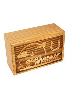Urnes de crémation en bois fabriquées à la main pour cendres humaines adulte grande boîte à urnes funéraires-urnes funéraires (250 LB - Pinewood Cowboy) - Product Image 5