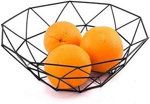 Dernier panier de rangement en métal Articles ménagers forme ronde couleur noire fil métallique conteneur panier de rangement fruits légumes panier de rangement - Product Image 4