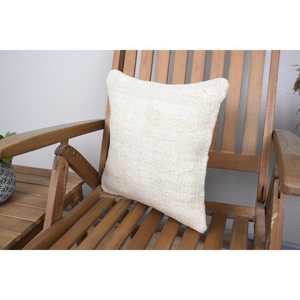 Farmhouse <b>Rustic</b> Design 14x14 Inch Beige Wool <b>Rug</b> Woven with Vintage Pattern - Product Image 3