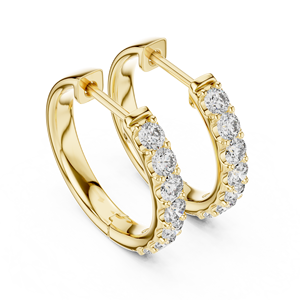 Custom 18K Yellow <b>Gold</b> Lab Grown Diamond <b>Huggie</b> Hoop Earrings Round Pave Diamond Hoop Earrings Bridal Jewelry OEM ODM Factory - Product Image 3