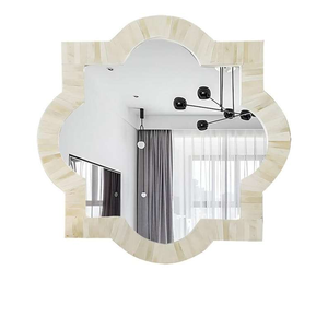 Espejo de Pared Bone Infinity con Acabado Pulido Brillante, Incrustaciones de Hueso, Diseño Moderno, la Mejor Calidad para la Decoración del Hogar - Product Image 1