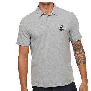 Camiseta gris de algodón puro de alta calidad con cuello de logotipo personalizado, polos de Golf, ropa deportiva, jersey con logotipo bordado - Product Image 1