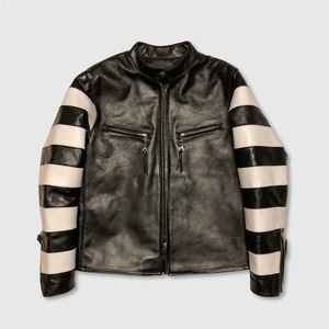 Nouvelle taille asiatique huile cheval toile hommes Slim Fit Biker en cuir véritable veste imperméable. Tissu en cuir pour cavalier classique - Product Image 5