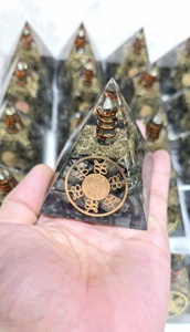 Handmade Orgone Crystal Pyramid Gemstone Decor <b>Clear</b> <b>Resin</b> Pyramid with Copper Coil for Meditation Home Office Gift - Product Image 3