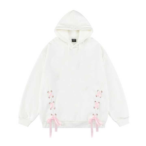 2025 nouvelle mode arrivée cravate conception sweat à capuche blanc surdimensionné Patchwork en détresse sweats à capuche en gros - Product Image 3