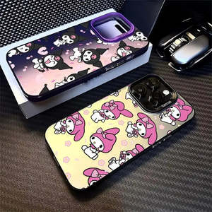 เคสคุณภาพสูงสำหรับ iPhone 14 Plus 13 Pro Max Vivo ลายการ์ตูน Kuromi My Melody ป้องกันเลนส์ - Product Image 4