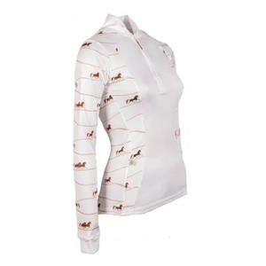 Camiseta de montar a caballo Ecuestre para mujer, fabricante de ropa de carreras, Polo, capa Base ecuestre, Camisetas estampadas por sublimación - Product Image 3