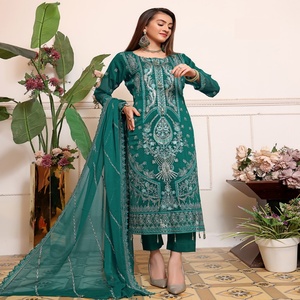 Luxe élégant femmes 3 pièces en mousseline de soie costumes Original Bin Hameed Volume Zabeen marque indien et pakistanais fête porter Style - Product Image 5