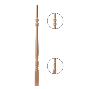 Customized 42'' Durable Solid Wood Red Oak 5300P Pin Top Balusters <b>Stair</b> New Wooden Staircase Components Premium Quality - Product Image 3