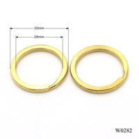 Plusieurs tailles de porte-clés en laiton massif de qualité supérieure None Rusty Metal Split O Ring for Bag Key Chain Accessories