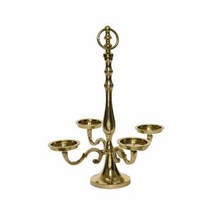 Candelabro de aluminio y Metal con acabado dorado único, portavelas de 4 brazos, de pie para mesa, decoración al mejor precio en producto - Product Image 1