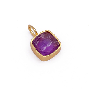 Colgante de Labradorita Natural con Acero Inoxidable, Baño de Oro Antideslustre, Diseño Clásico y Elegante, Engaste de Bisel, Piedra de Nacimiento, Ideal para Fiestas y Regalos - Product Image 5