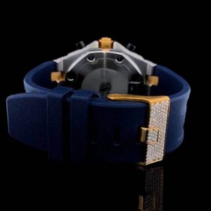 Reloj de Lujo para Hombre, Automático, Chapado en Oro Blanco, ETA, Reserva de Marcha, Alarma, Esfera de Cristal Personalizada, Estilo Hip Hop - Product Image 5