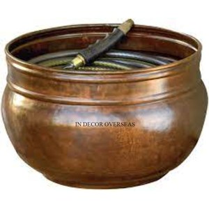 Premium Quality Metal Copper Antique Finished Hot Selling Gardenware <b>Large</b> Size Attractive Look Decorative Hose <b>Pots</b> From India - Product Image 2