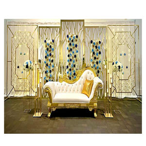 Arche de scène en métal de luxe pour décoration de mariage, installation de scène avec bougie étincelante, murs de bougie en métal de luxe - Product Image 1