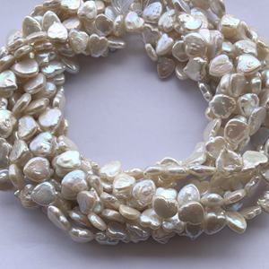 10mm 12mm Natural Amarillo Blanco Color perla de agua dulce piedra suave irregular corazón cuentas hebras al por mayor hebras collar de perlas - Product Image 4