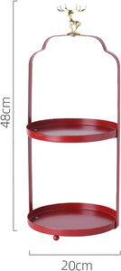 Customized Two Tier <b>Cake</b> <b>Stand</b> With Red Matte And Customized Color Along With Easy Grip Metal Knob In Deer Shape - Product Image 5